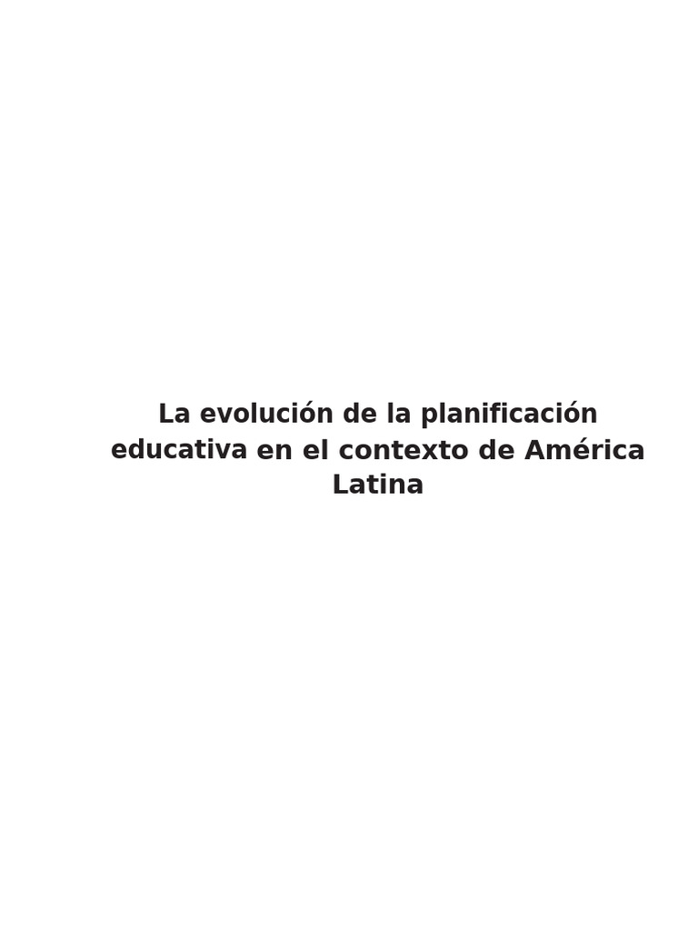 Evolución de la planificación educativa en América Latina | PDF ...