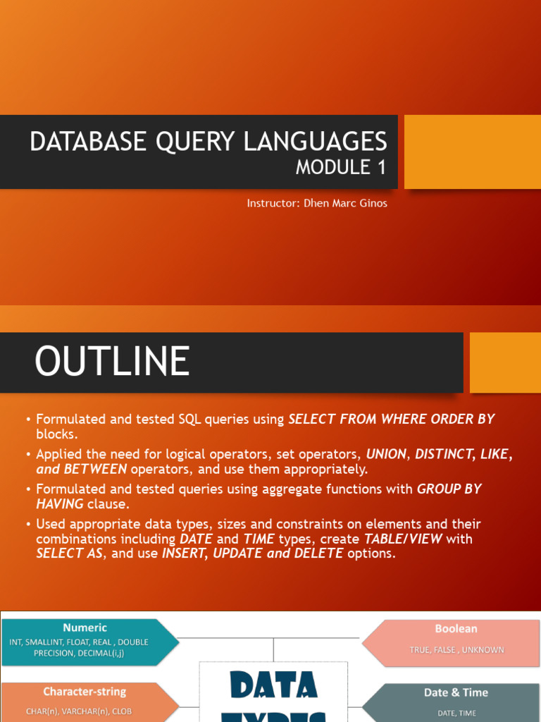 MySQL Query Language Fundamentals | PDF | Data Type | Boolean Data Type