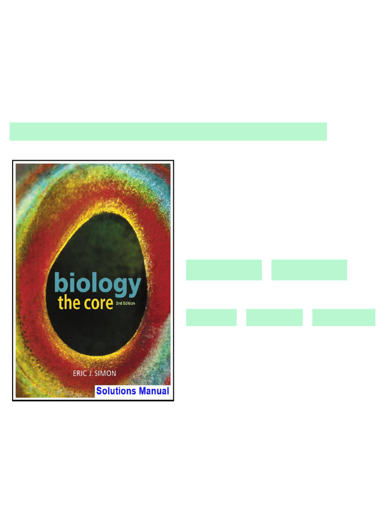 Biology The Core 2nd Edition Simon Solutions Manual - test bank and ...