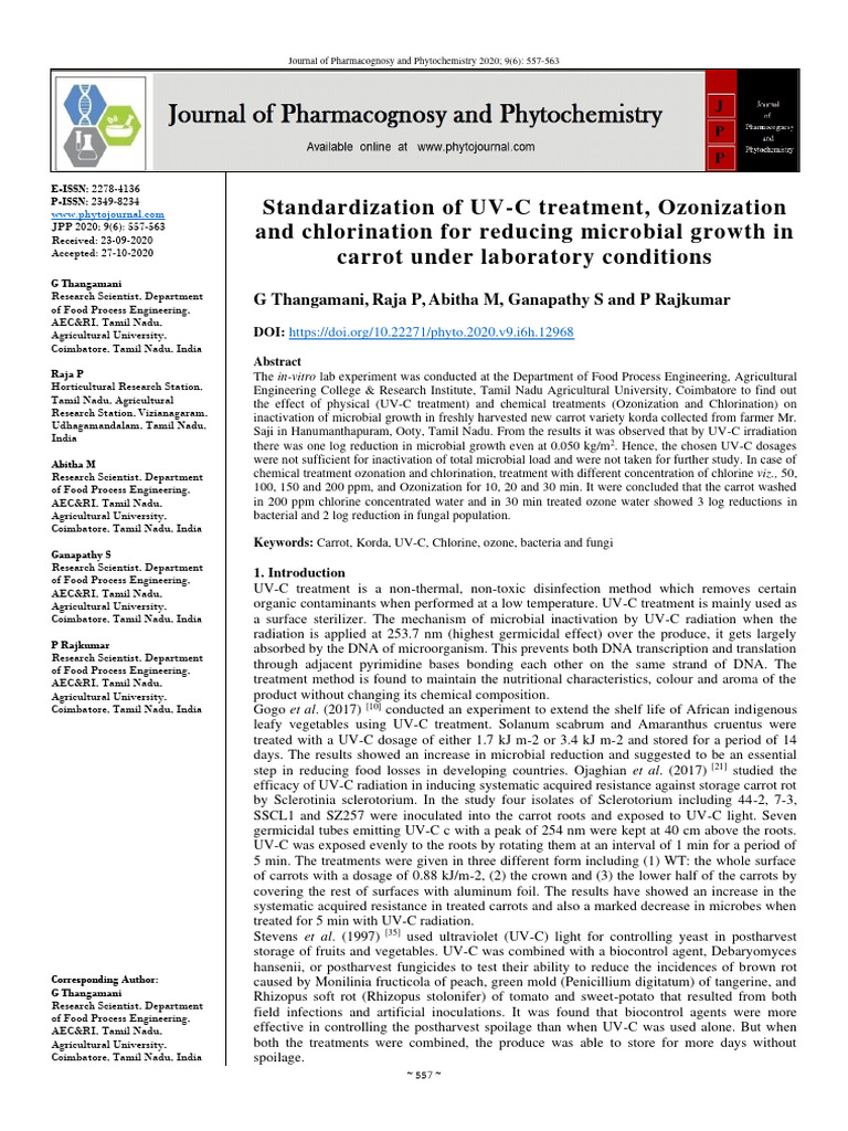 Standardization of UV C Treatment Ozoniz | PDF | Ozone | Ultraviolet