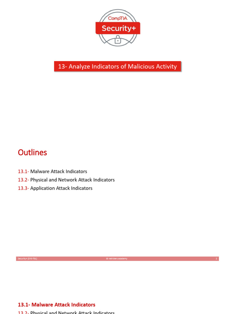 Malicious Activity Indicators Analysis | PDF | Malware | Denial Of ...