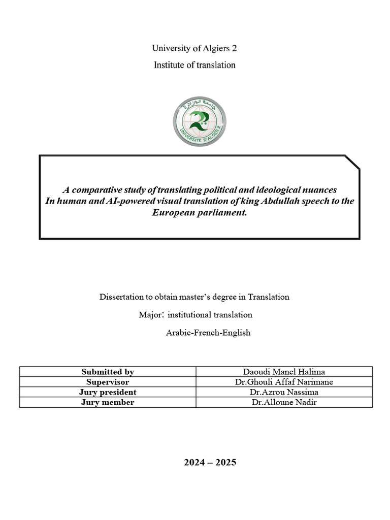 AI vs Human Translation in Political Discourse | PDF | Intelligence (AI ...