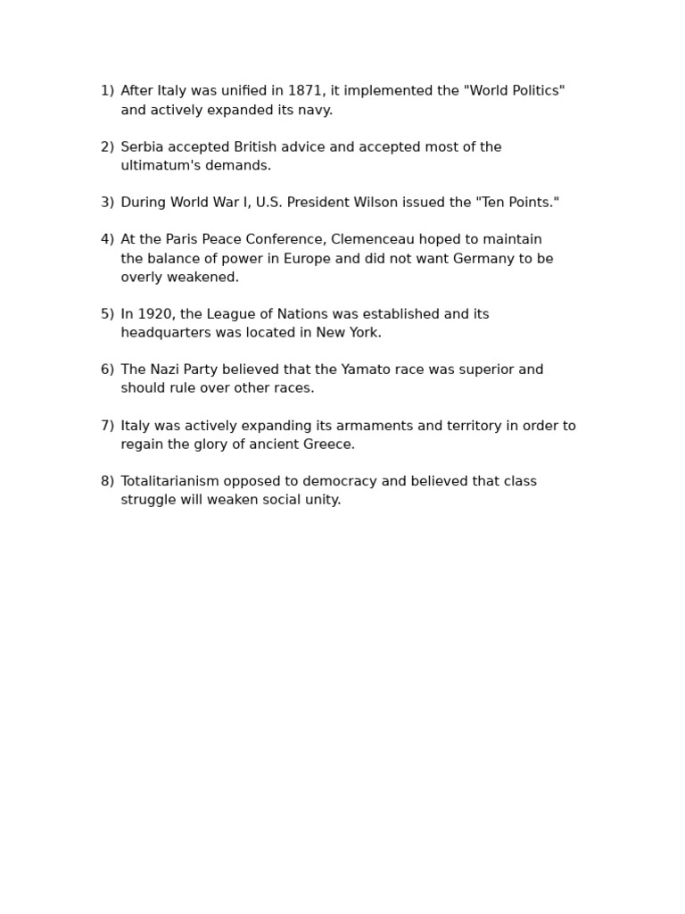 Key Events in Early 20th Century Politics | PDF