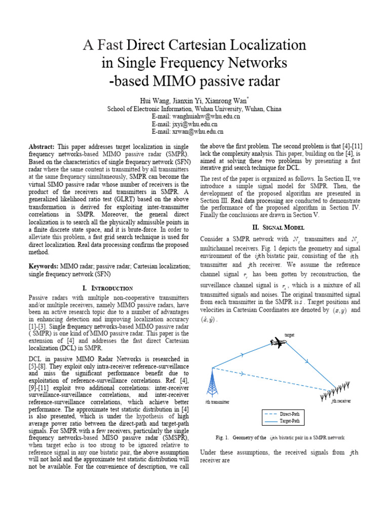 Fast Cartesian Localization in MIMO Radar | PDF | Radar | Mimo