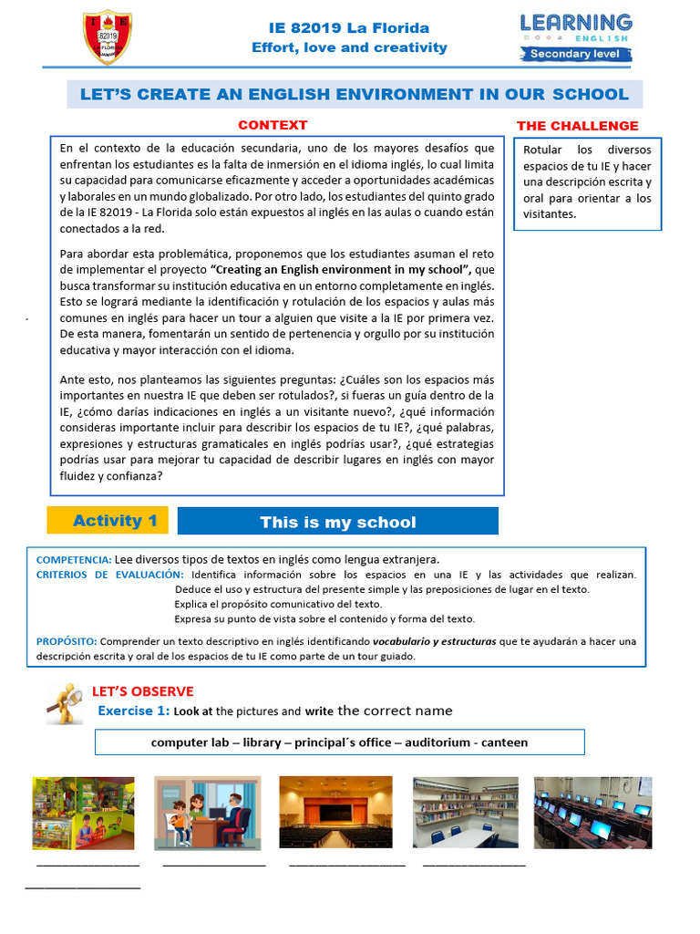 Creating an English Environment in School | PDF | Classroom