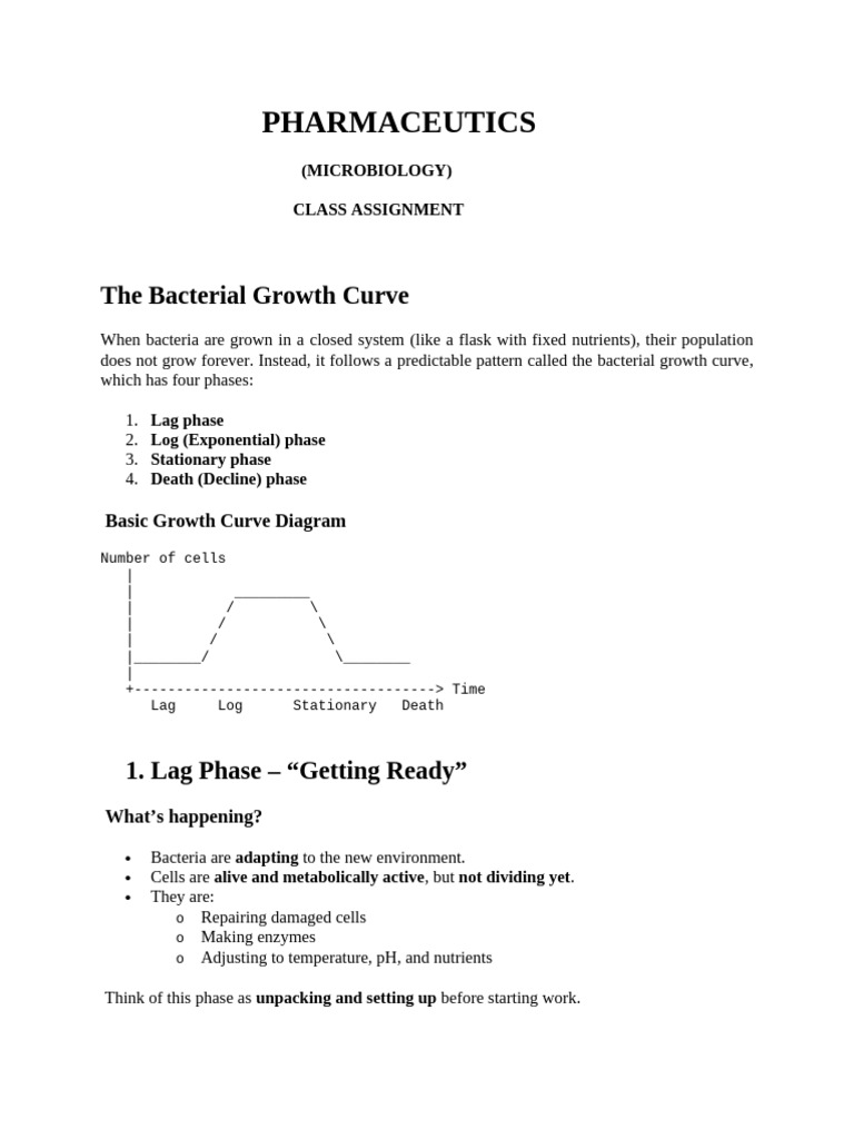 Bacterial Growth Curve Explained | PDF | Bacteria | Microbiology