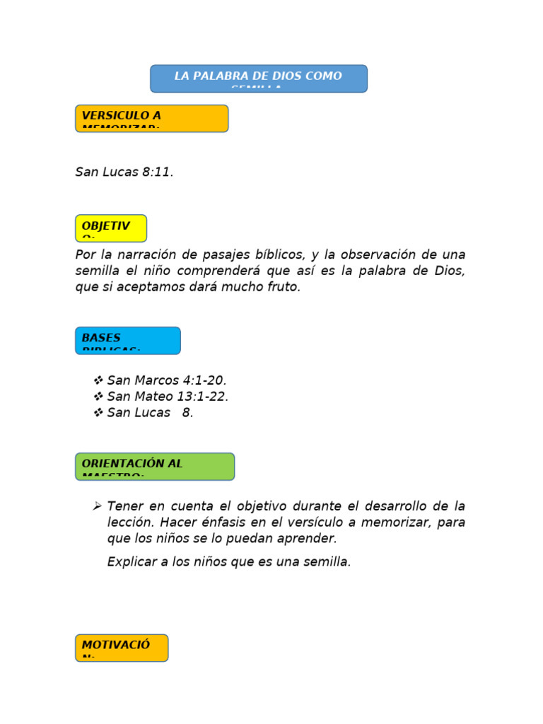 La Palabra de Dios como Semilla | PDF | Evangelios canónicos ...