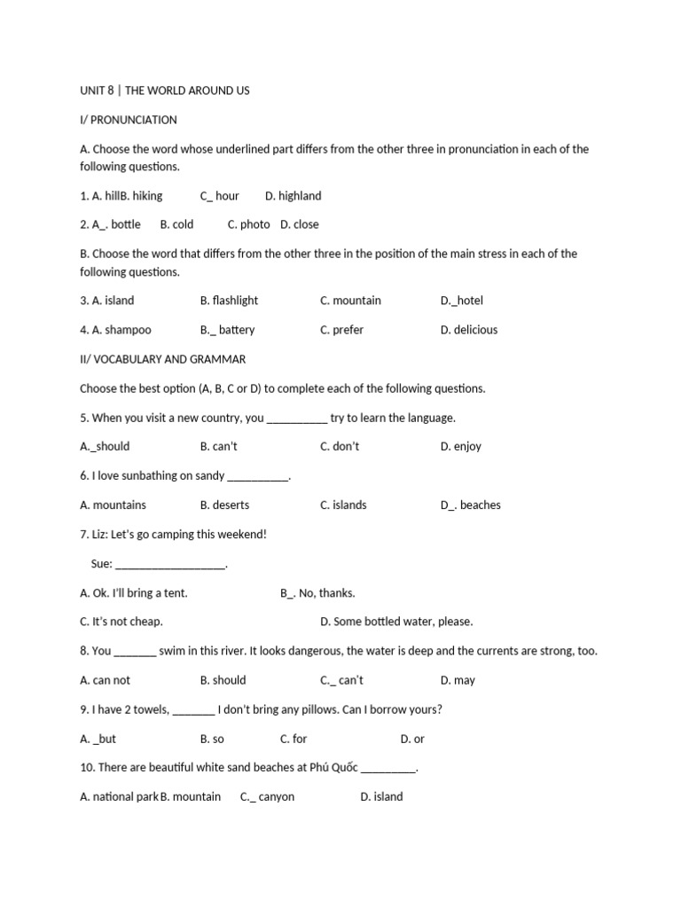 Vocabulary and Grammar Exercises for English Learners | PDF | Ho Chi ...