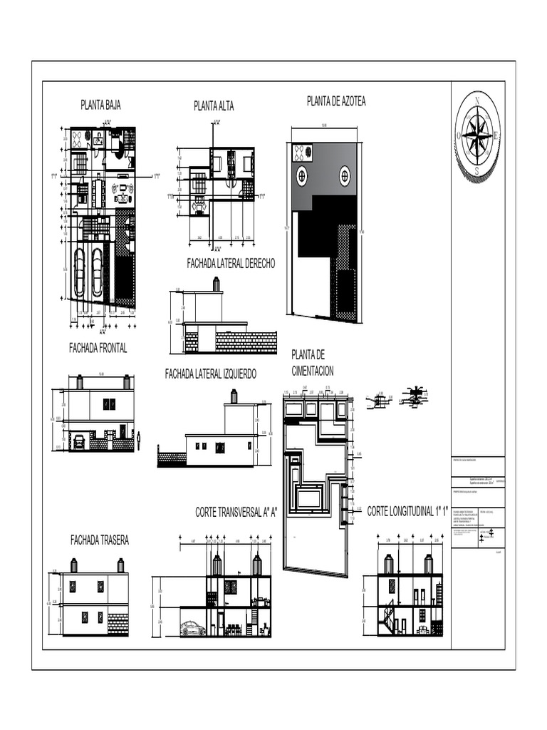 Planos Arquitectónicos de Casa Habitación | PDF | Ingeniería ...