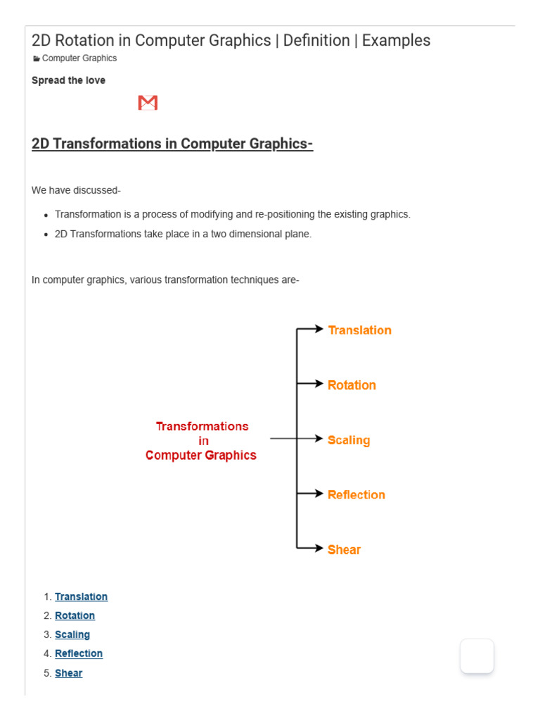 2D Rotation in Computer Graphics Guide | PDF | 2 D Computer Graphics ...