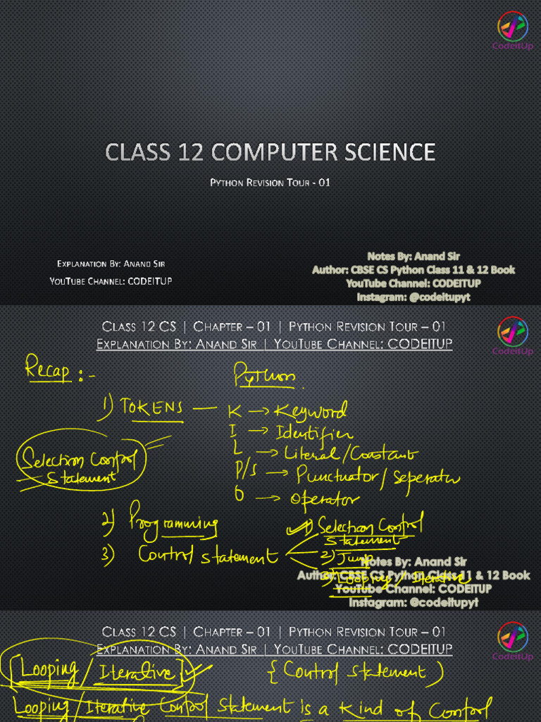 Python revision tour 1 part 2 | PDF