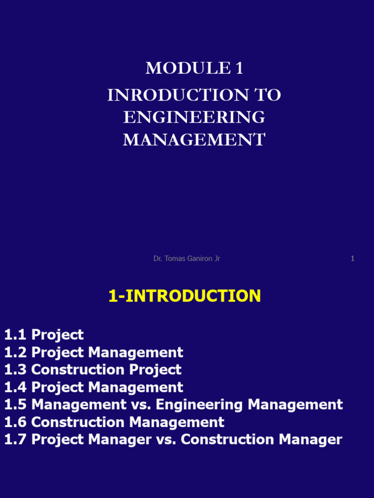 Introduction to Engineering Management | PDF | Project Management ...