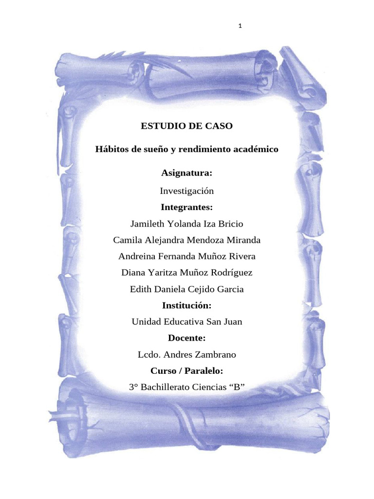 Sueño y Rendimiento Académico: Estudio de Caso | PDF | Dormir | Salud ...