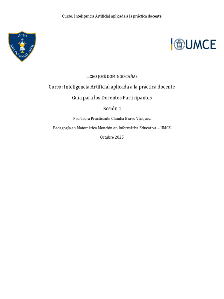 IA en la Docencia: Curso para Educadores | PDF | Inteligencia ...