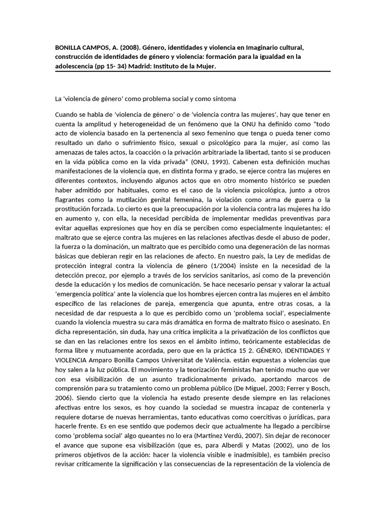 Violencia de género: un problema social actual | PDF | Violencia | Sexismo