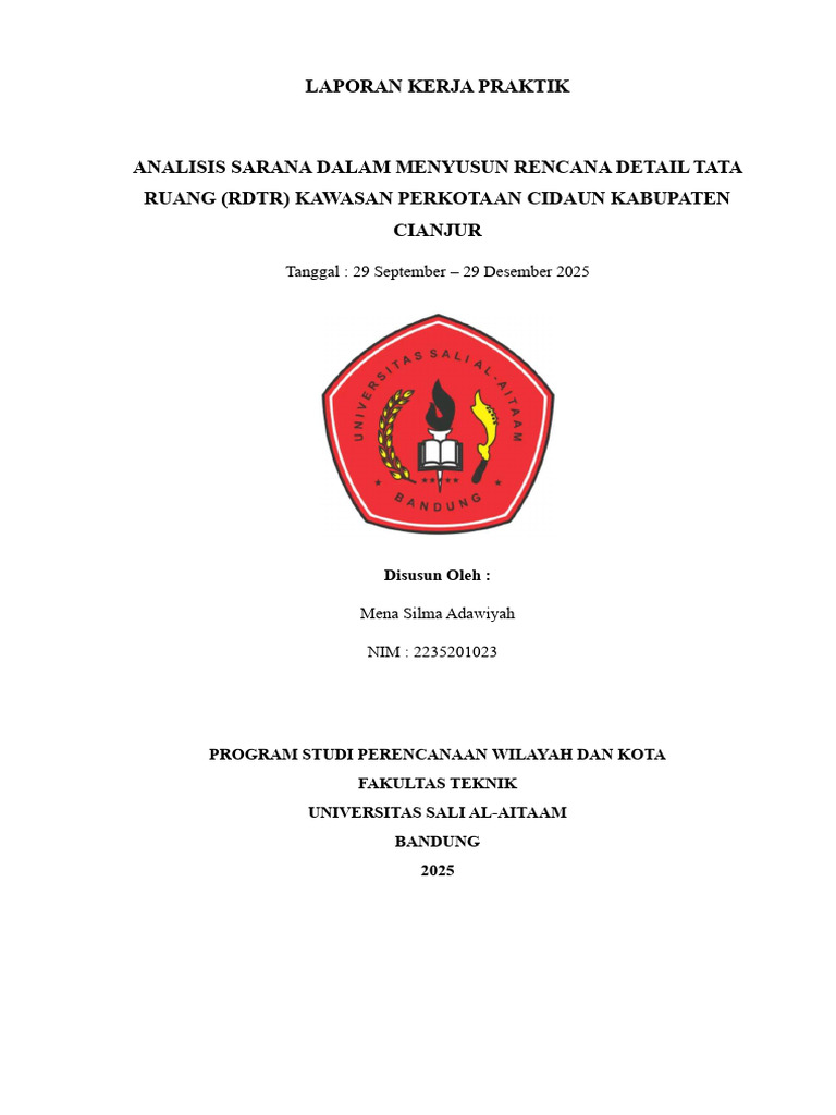 Analisis RDTR Cidaun Cianjur 2025 | PDF