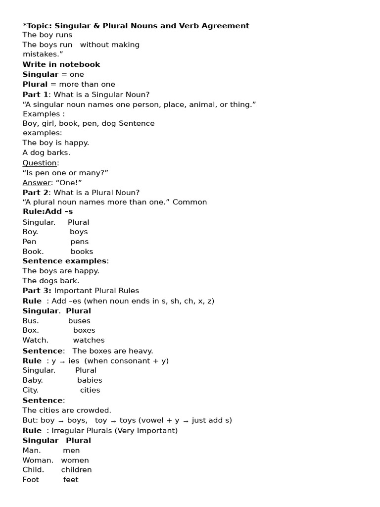 Singular & Plural Nouns Guide | PDF | Grammatical Number | Plural
