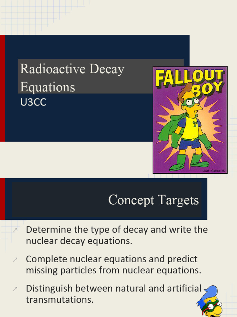 Radioactive Decay Equations Explained | PDF | Radioactive Decay | Atoms