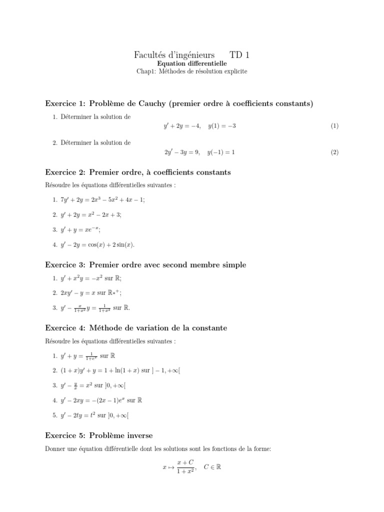 Résolution d'équations différentielles | PDF | Équation différentielle ...