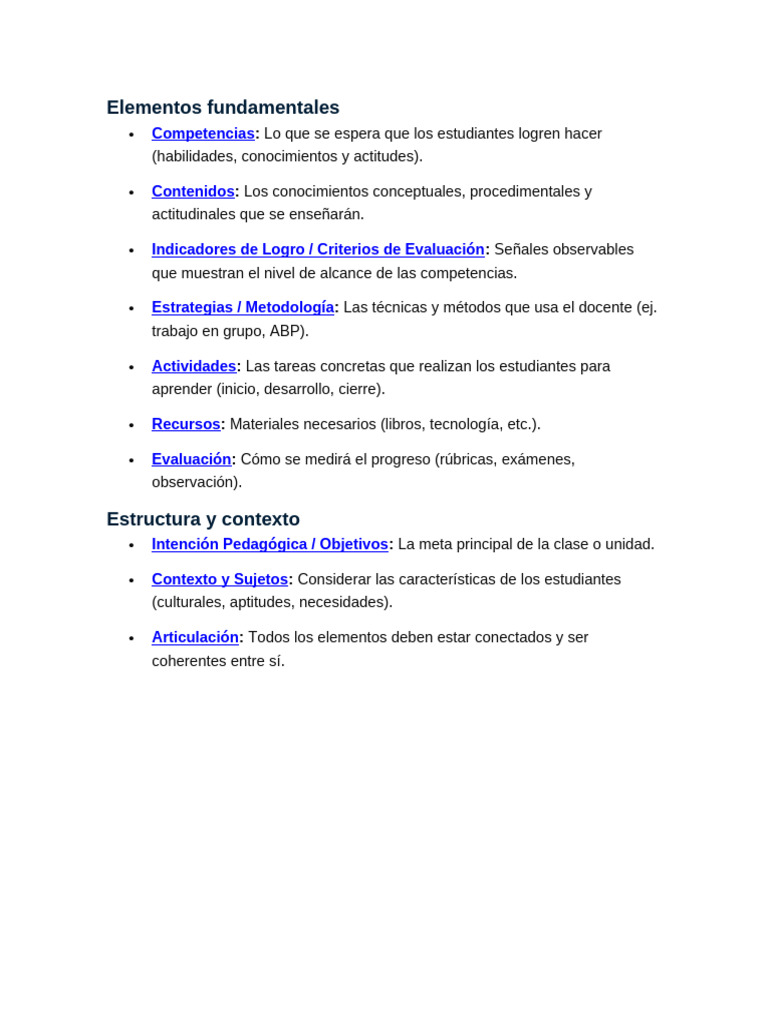 Elementos Clave para la Planificación Educativa | PDF