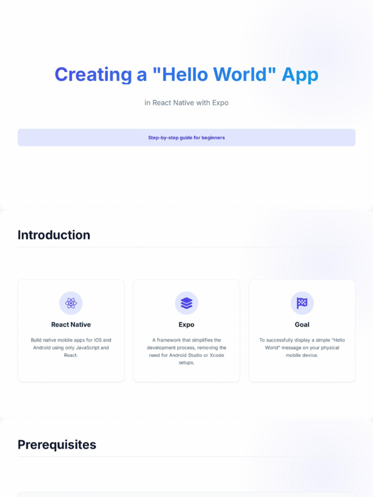 Hello World in React Native | PDF