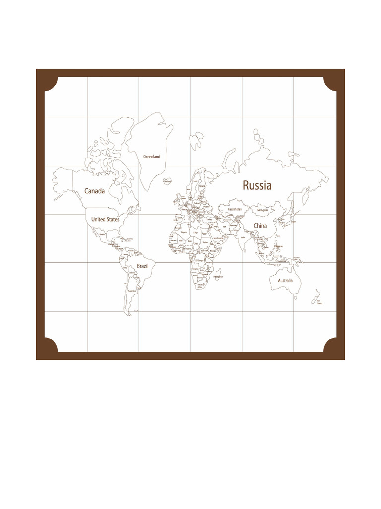 Printable World Map With Country Borders Templaten 7882.Jpg | PDF