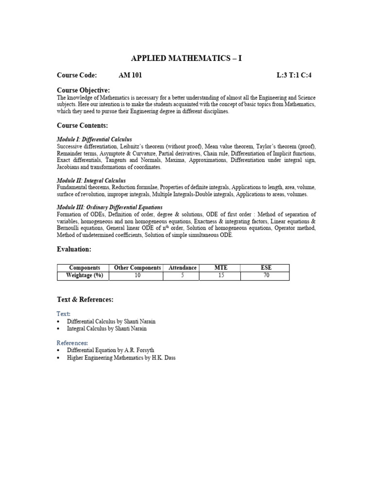 Applied Mathematics and Physics Course Overview | PDF | Class (Computer ...