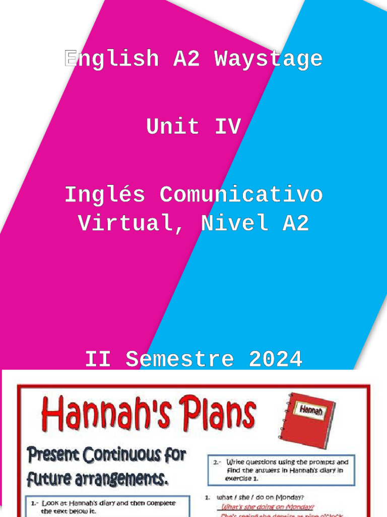 English A2 Waystage - Task Unit IV Marbel Plata | PDF
