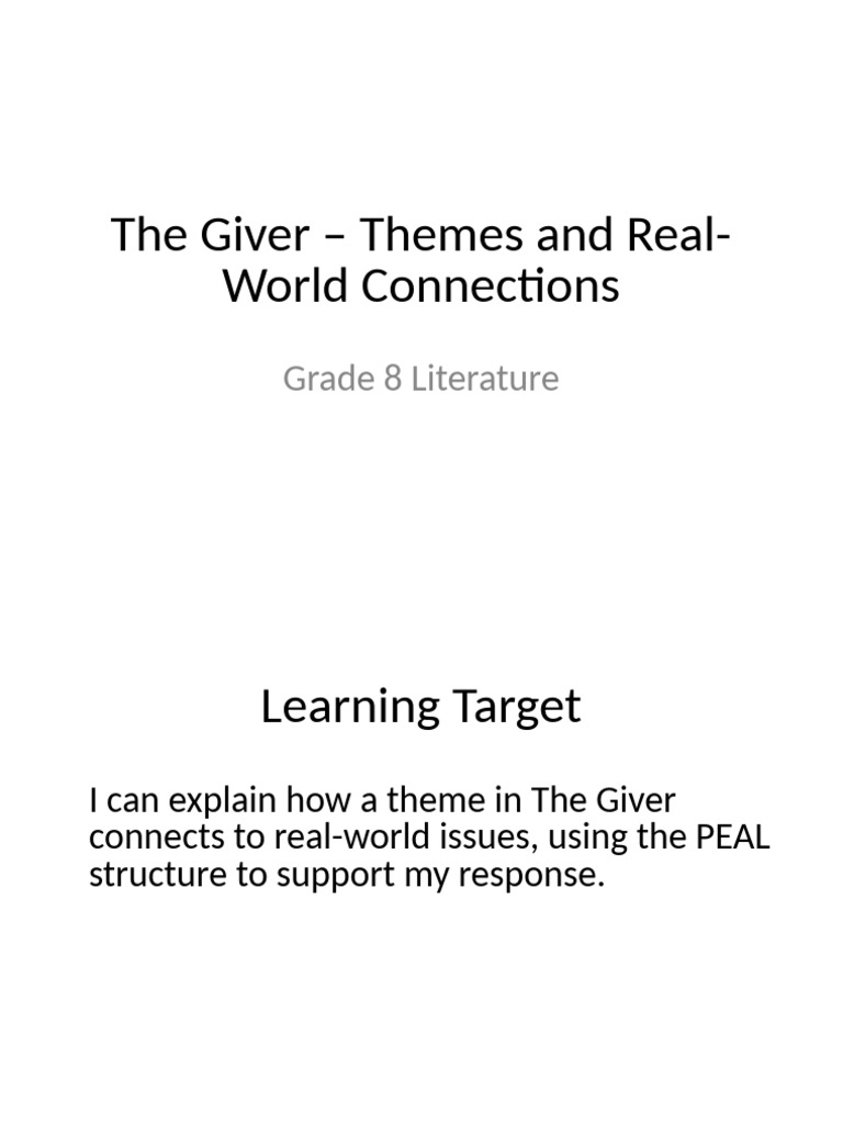 Themes in The Giver and Real-World Links | PDF | The Giver | Social ...