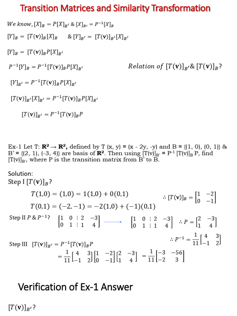 L24 - Transition Matrices and Similarity Transformation | PDF ...