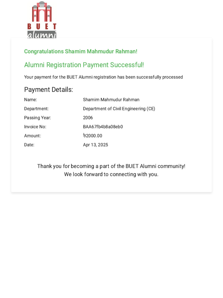 BUET Alumni Portal | PDF