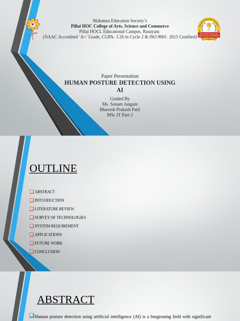 AI-Based Human Posture Detection | PDF | Computer Vision | Artificial ...
