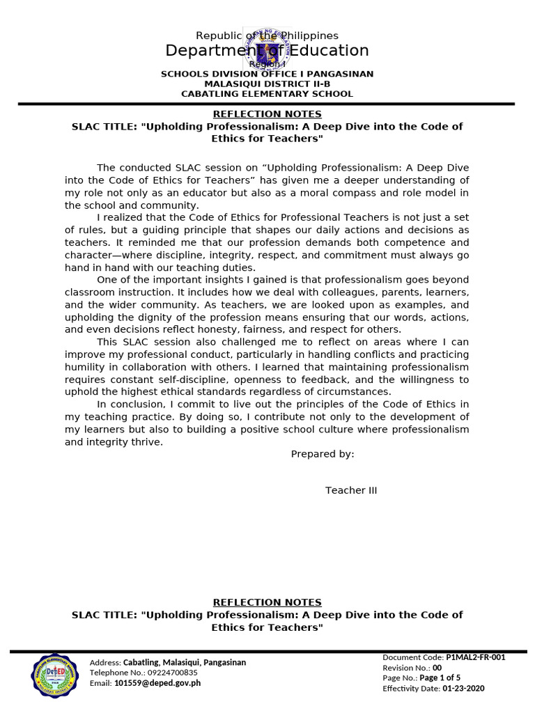 SLAC Upholding Professionalism A Deep Dive Into The Code of Ethics For ...