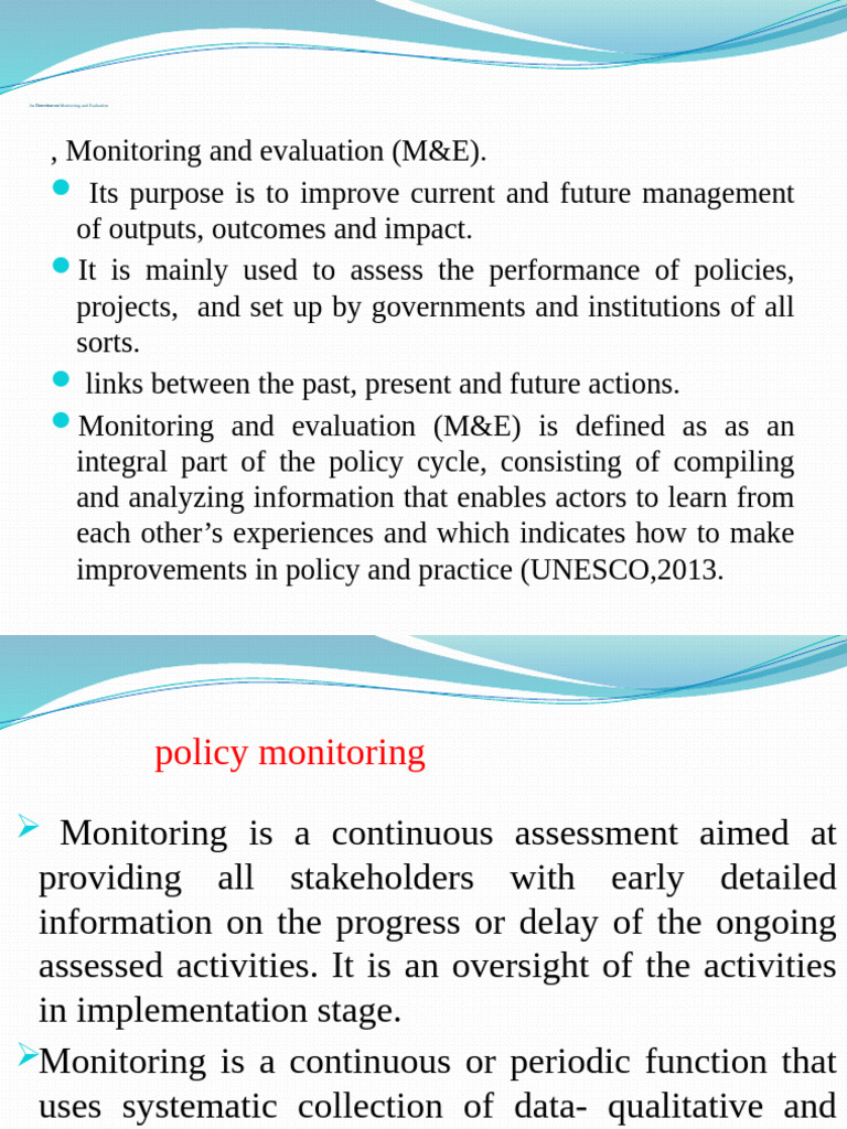Policy Monitoring and Evaluation | PDF | Monitoring And Evaluation ...