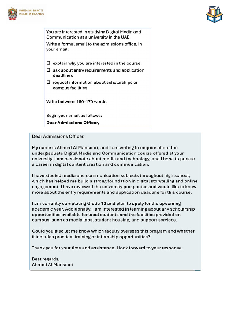 Email Analysis for University Admission Inquiry | PDF