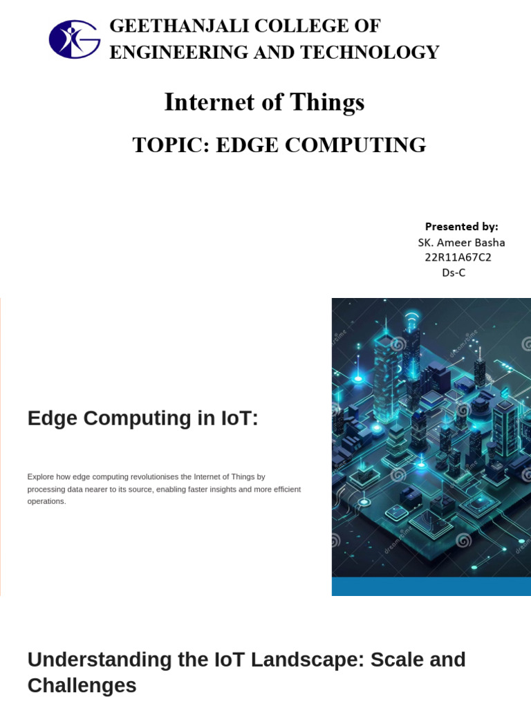 22R11A67C2 Edge Computing in IoT DS C | PDF | Internet Of Things ...