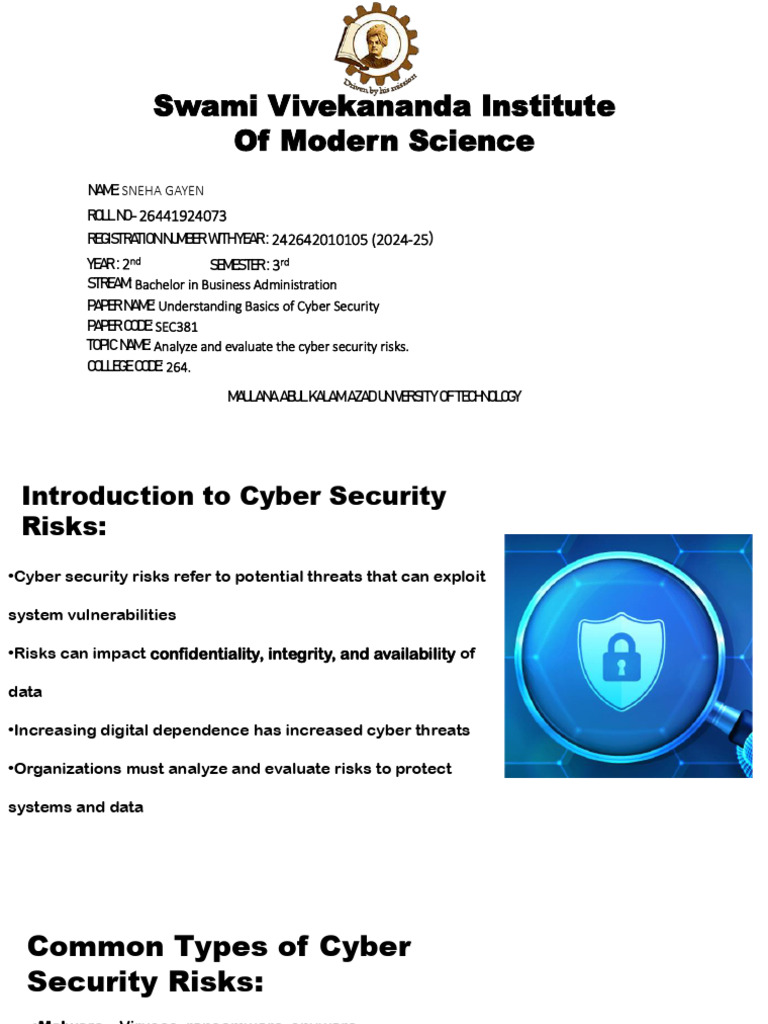Cyber Security Risk Analysis Guide | PDF