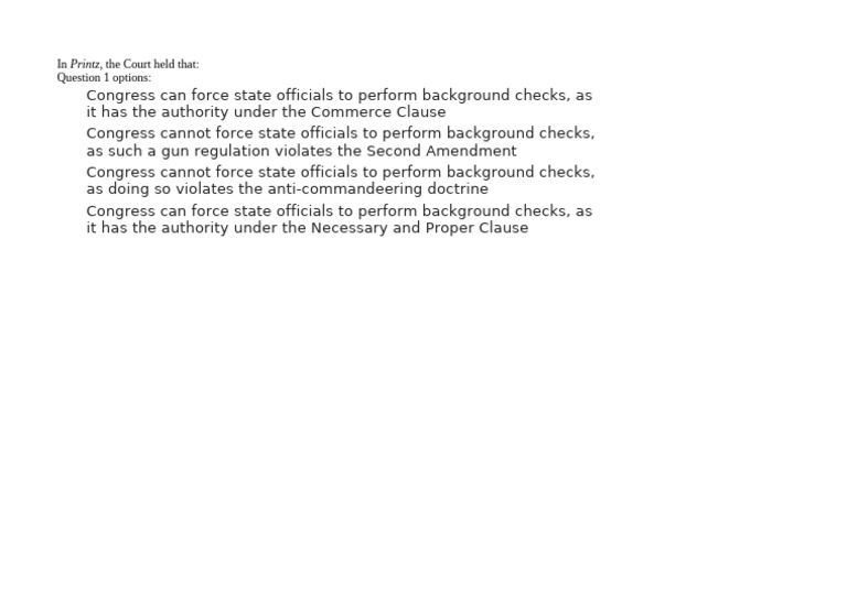 Printz Case: Background Checks Ruling | PDF