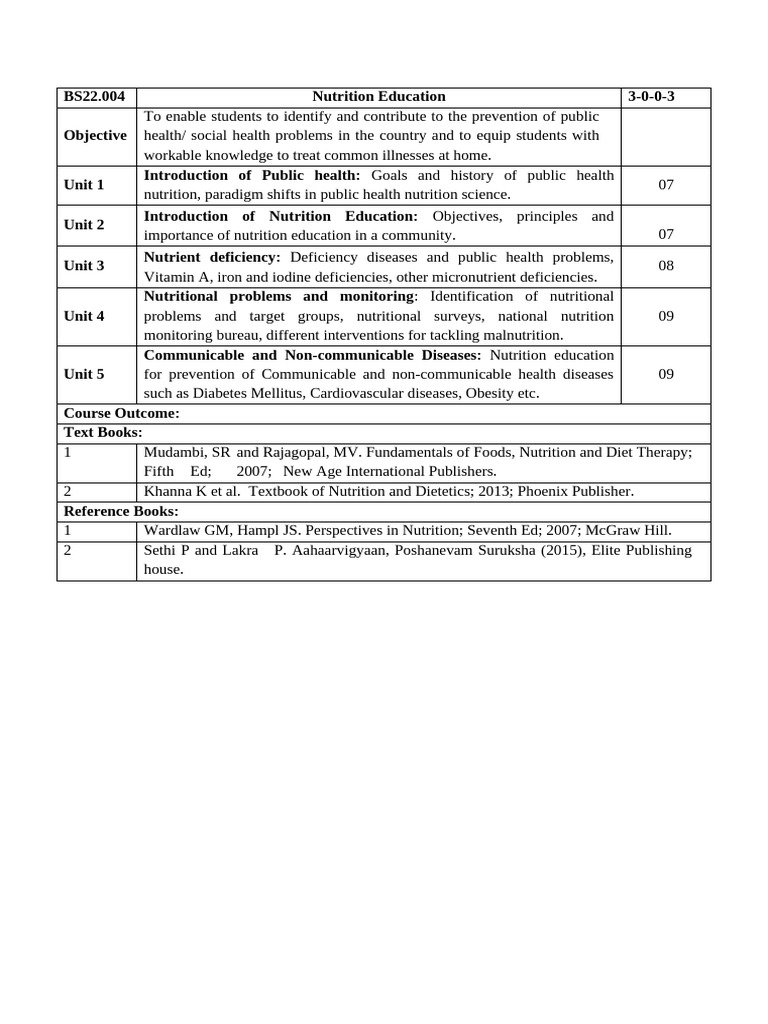 Nutrition Education for Public Health | PDF