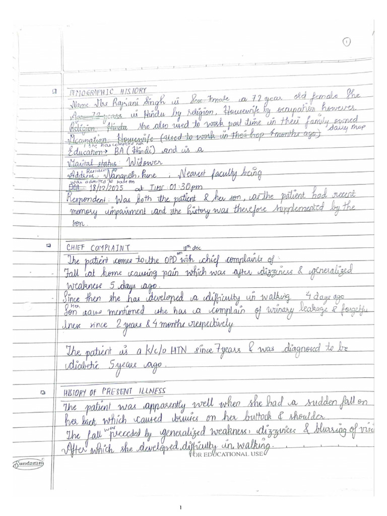 Geriatric Case | PDF