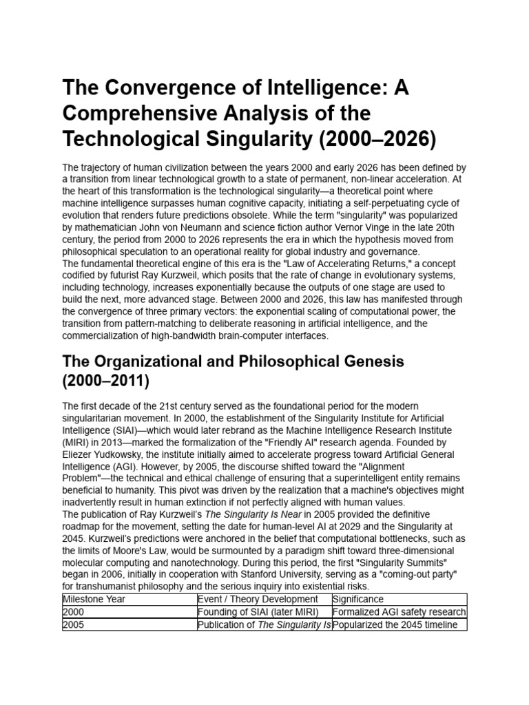 Technological Singularity Analysis 2000-2026 | PDF | Technological ...