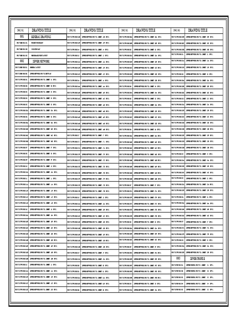 List of Drawings-InDEX - A | PDF
