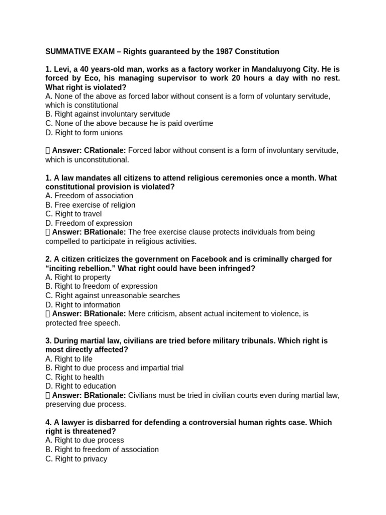 Rights Violations Under the 1987 Constitution | PDF | Habeas Corpus ...