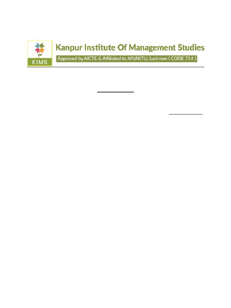 MBA Mini Project Certificate Template | PDF