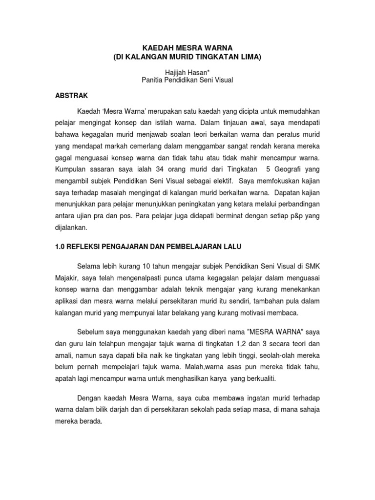 46401701 Contoh Kajian Tindakan Psv 46401701 Contoh Kajian Tindakan Psv