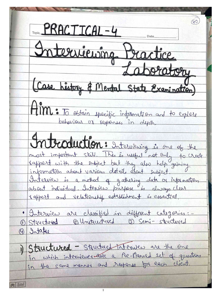 Interviewing Practice Laboratory | PDF
