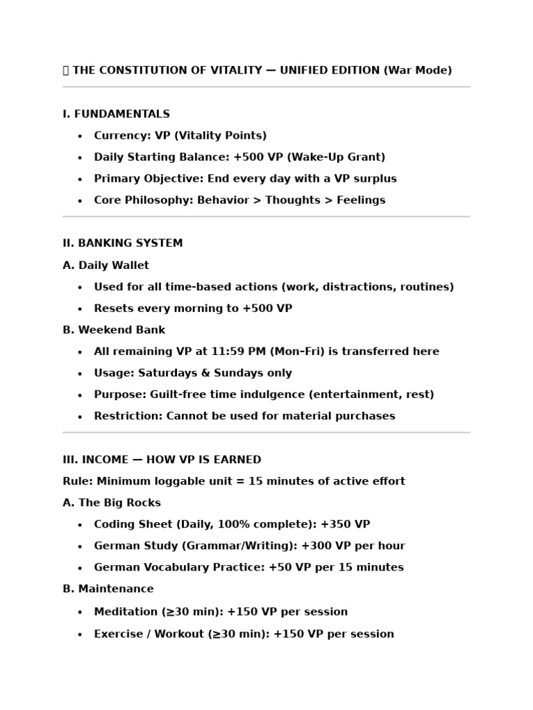 Vitality Points System Overview | PDF