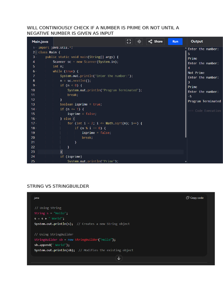 Java Utilities: Prime Checker & More | PDF