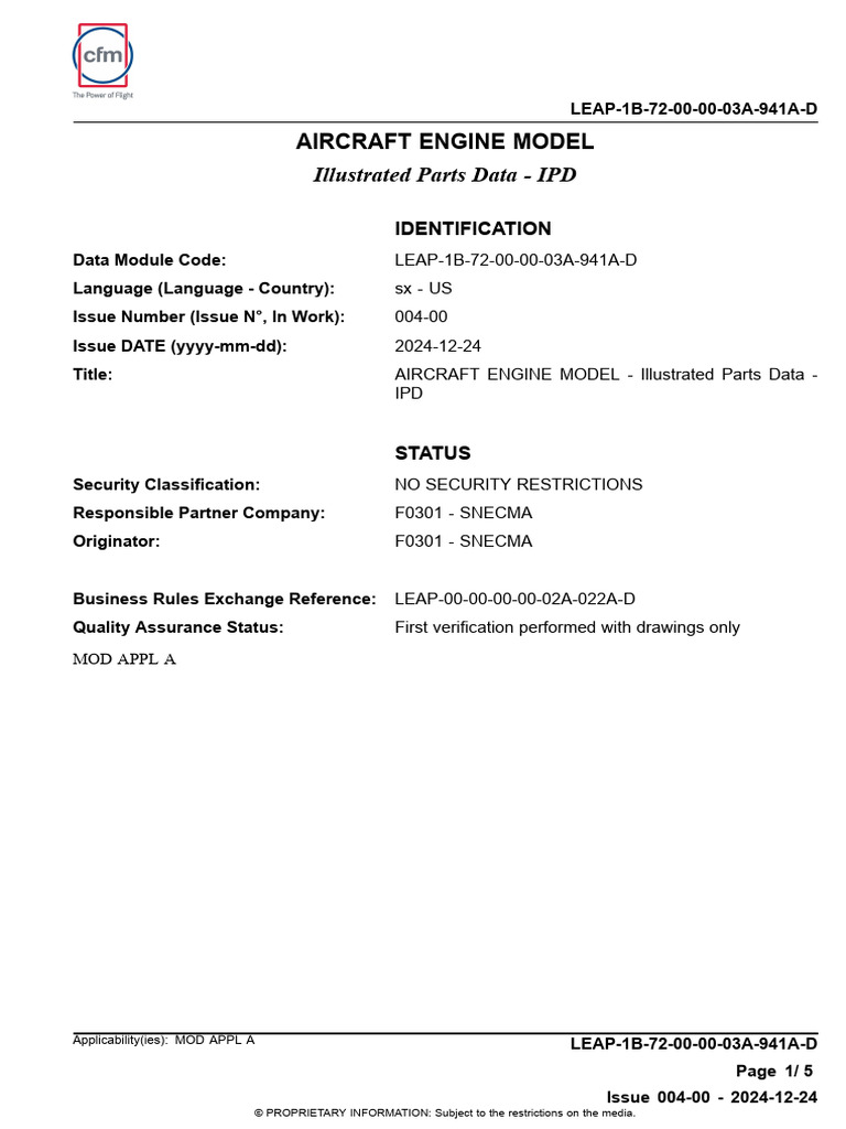 Aircraft Engine Model: Illustrated Parts Data - IPD | PDF | Mechanical ...