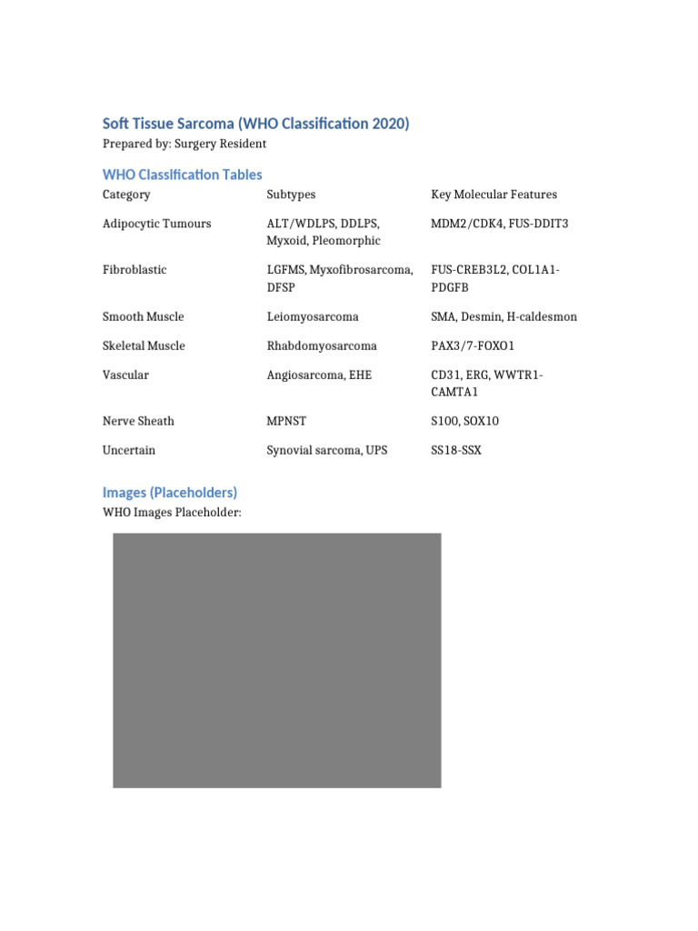 Soft Tissue Sarcoma WHO | PDF